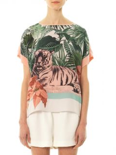 Tiger print silk top  Emma Cook