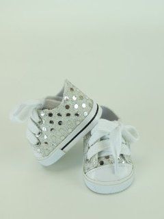 18 Inch Silver Sequin Sneaker Tennis Shoe. Doll Clothing/ Fits 18" American Girl Dolls, Gotz, Our Generation Madame Alexander and Others. Toys & Games