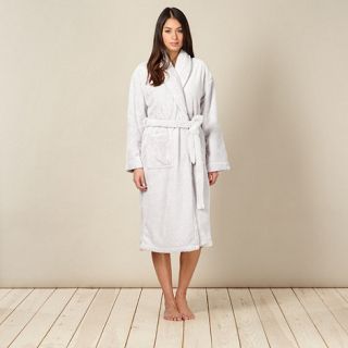 Lounge & Sleep Grey fleece shawl collar robe