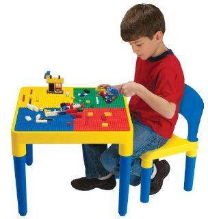 Kids Only Block Builders Construction Table with 1 Chair and 100 Building Blocks Toys & Games