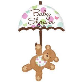 Baby Shower Bear Holding Onto an Umbrella 24" Mylar Balloon Health & Personal Care