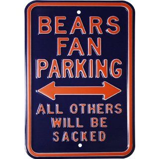 Chicago Bears Fan Parking All Others Will Be Sacked Steel Sign  Street Signs  Patio, Lawn & Garden