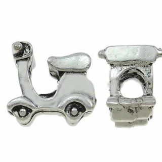 " Scooter Charm" Spacer Bead for Bracelets Compatible with Pandora, Biagi, Troll, Chamilla and Many Others Jewelry