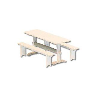 Dollhouse Miniature Trestle Table & 2 Benches Kit Colonial Collection Toys & Games