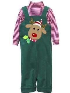 Boys Green Reindeer Overall Set 18 months  Infant And Toddler Clothing Sets  Baby