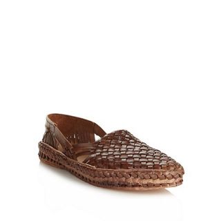 Red Herring Brown woven leather slip on shoes