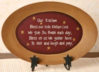 Bless Our Kitchen   Decorative Oval Plate, Wooden Platter  