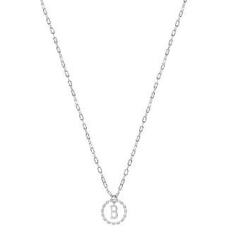 New Delicate Personalized Initial Necklace Ours Alone, Quality Made in USA, B in Silver Tone Jewelry
