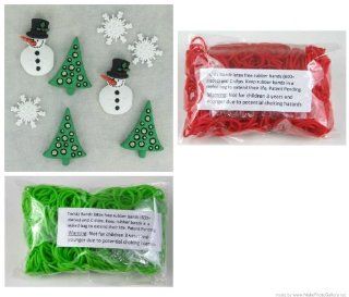 Rubber Band Loom Red and Green Holiday Refills and U B Charmed Christmas Past Charms, Compatible with all Rubber Band Bracelets Toys & Games