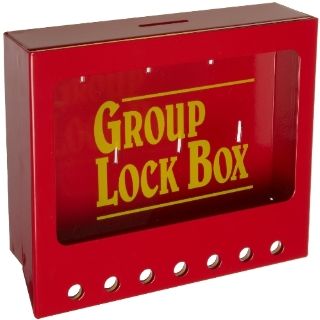 Brady Wall Mount Group Lock Box for Lockout/Tagout, Small, 7" Height, 8" Width, 2 1/4" Depth Industrial Lockout Tagout Kits