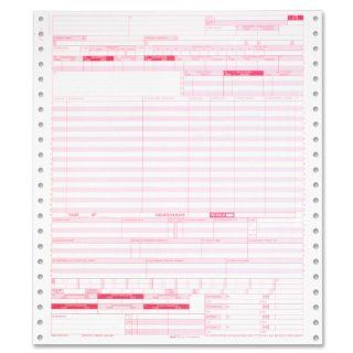 TOPS UB 04 Continuous Hospital Insurance Claim Form, 1 Part, 9.5 x 11 Inches, Removable Margins, 2500 Sheets per Carton, White (59770R)  Computer Printout Paper 