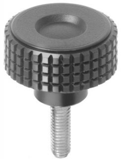 Knurled knob screw, made from thermoplast, outside diameter 40mm, external thread M6 x 10mm Thumb Screws