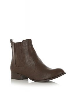 Brown Leather Look Chelsea Boots