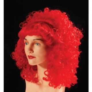 Curly Wig With Bangs Red (1 per package) Clothing