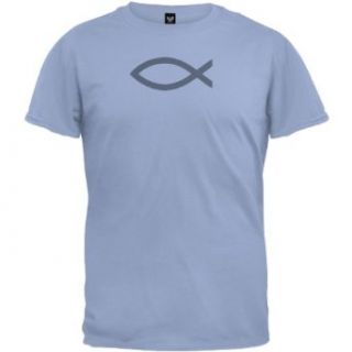 Jesus Fish Light Blue T Shirt Clothing