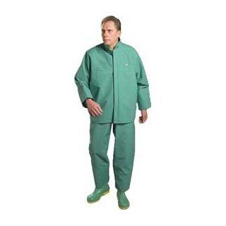 ONGUARD 71050 PVC on Nylon Polyester Chemtex Level C Bib Overall with Plain Front, Green, Size Small Protective Chemical Splash Apparel