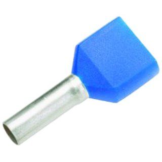 Panduit FTD80 10 TL Insulated Ferrule, Twin Wire DIN End Sleeve, 14 AWG Wire Size, Blue, 0.15" Max Insulation, 9/16" Wire Strip Length, 0.11" Pin ID, 0.39" Pin Length, 0.73" Overall Length (Pack of 250) Terminals Industrial &