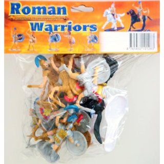 Roman Warriors Figure Playset (10 Warriors w/Shields & Weapons & 2 Horses) (Bagged) by BMC Toys & Games