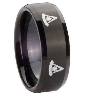 10MM Tungsten 4 Masonic Past Master Matte Black Flat Top Engraved Ring Size 10 Jewelry