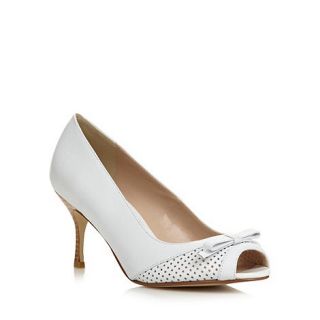 J by Jasper Conran Designer white punched peep toe heeled shoe