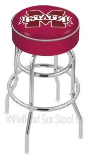 The Holland Bar Stool Co L7C1 MISSSTAUNIV Mississippi State University Steel Stool with 4 Logo Seat and L7C1 Base   Step Stools