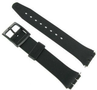 17mm Rubber PVC Black Replacement Watch Band for Swatch   FREE Spring Bars Watches