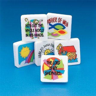 Religious Erasers   6 per pack Toys & Games
