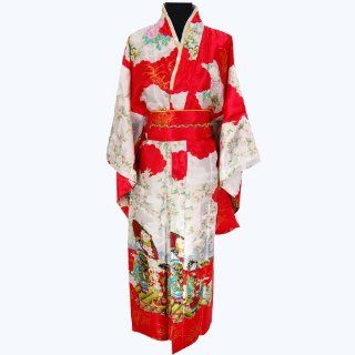 Shanghai Tone Style Geisha Luxury Dress Kimono Robe Red One Size Toys & Games