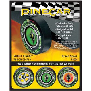 Pine Car Derby Wheel Flare Rub On Decals Green Pinepro Other Vehicles