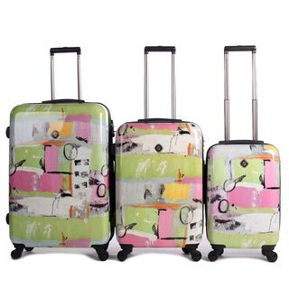 Neocover Fun Pastels 3 piece Hardside Spinner Luggage Set Neocover Three piece Sets
