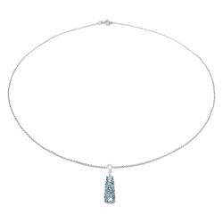 Malaika Sterling Silver Round cut Blue Topaz Necklace Malaika Gemstone Necklaces