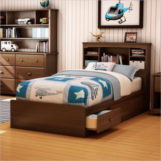 South Shore Nathan Kids Twin Mates Storage Bed Frame Only in Cherry Finish   3356212