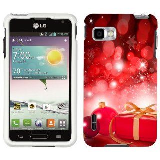 LG Optimus F3 T Mobile Christmas Red Ornaments with Present Phone Case Cover Cell Phones & Accessories