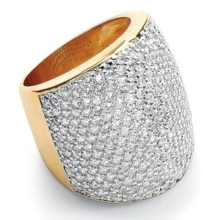 Isabella Collection Gold Overlay Pave Set Cubic Zirconia Band Palm Beach Jewelry Cubic Zirconia Rings