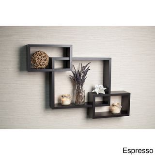 Laminate Intersecting Espresso Wall Shelf Danya B Accent Pieces