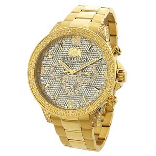 Luxurman Men's 'Liberty' 18k Yellow Gold plated Diamond Watch Men's More Brands Watches