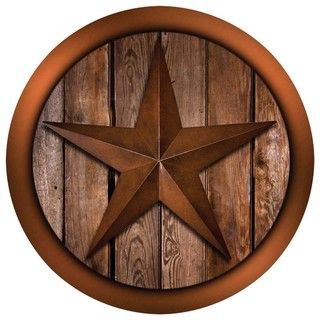 Western Star on Barnwood Coaster Set Coasters