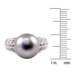 Michael Valitutti 14k Gold Tahitian Pearl and 1/2ct TDW Diamond Ring (12 12.5 mm) (I J, I1 I2) Michael Valitutti Pearl Rings