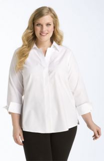 Foxcroft Wrinkle Free Shaped Shirt (Plus Size)