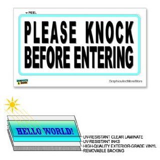 Please Knock Before Entering   12 in x 6 in   Laminated Sign Window Business Sticker  Business And Store Signs 