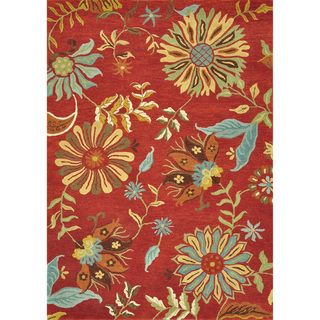 Hand Tufted Leighton Red Wool Rug (7'6 x 9'6) Alexander Home 7x9   10x14 Rugs