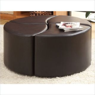 Homelegance Strand 4 Piece Cocktail Ottoman with Casters in Dark Brown   4721PU