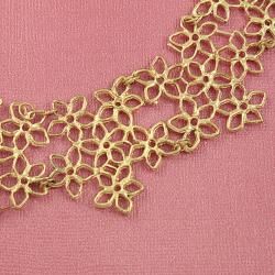 Handcrafted Brass Floral Cut Outs Links Bib Necklace ( India) Necklaces