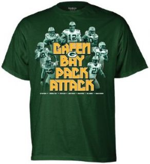 NFL Men's Green Bay Packers Pack Attack Tee Shirt (Hunter, Small)  Sports Fan T Shirts  Clothing