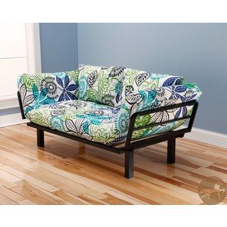 Christopher Knight Home Multi Flex Black Metal Daybed/Lounger with Blue/ Green Mattress and Pilllows Set Christopher Knight Home Futons