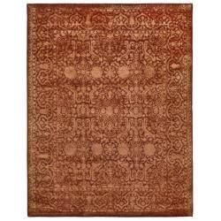 Handmade Silk Road Majestic Rust N. Z. Wool Rug (9'6 x 13'6) Safavieh 7x9   10x14 Rugs