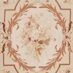 Hand knotted French Aubusson Ivory Wool Rug (8' x 10') Safavieh 7x9   10x14 Rugs