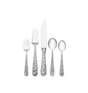 Kirk Stieff Repousse 66 Piece Sterling Silver Flatware Dinner Set, Service for 12 Kitchen & Dining