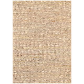 Handwoven Beige Leather Flatweave Rug (6' x 9') Acura Homes 5x8   6x9 Rugs