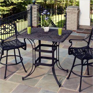 Home Styles Biscayne Rectangular Outdoor Bistro Table in Bronze   5555 36